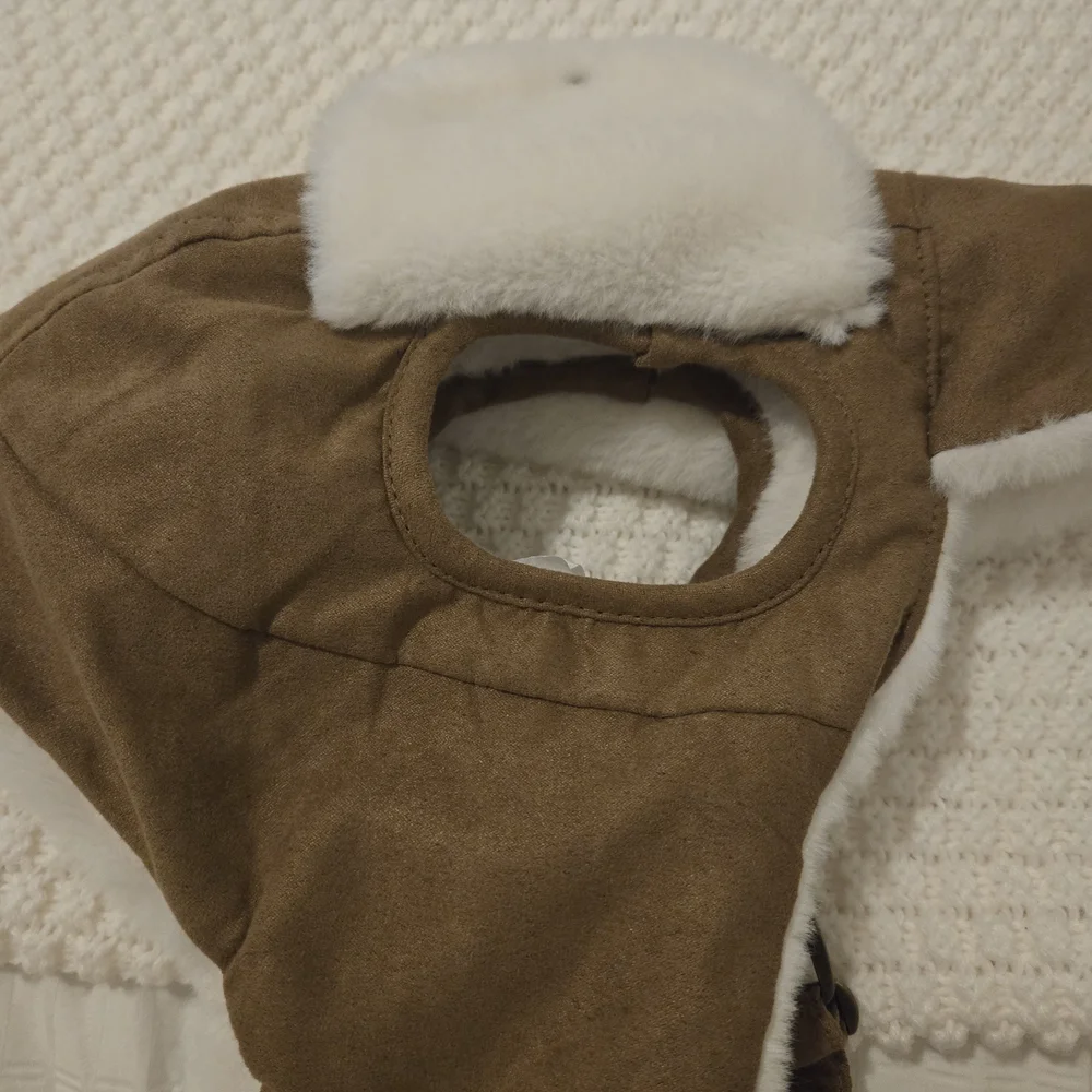 Koolaburra Brown Dog Coat with White Trim